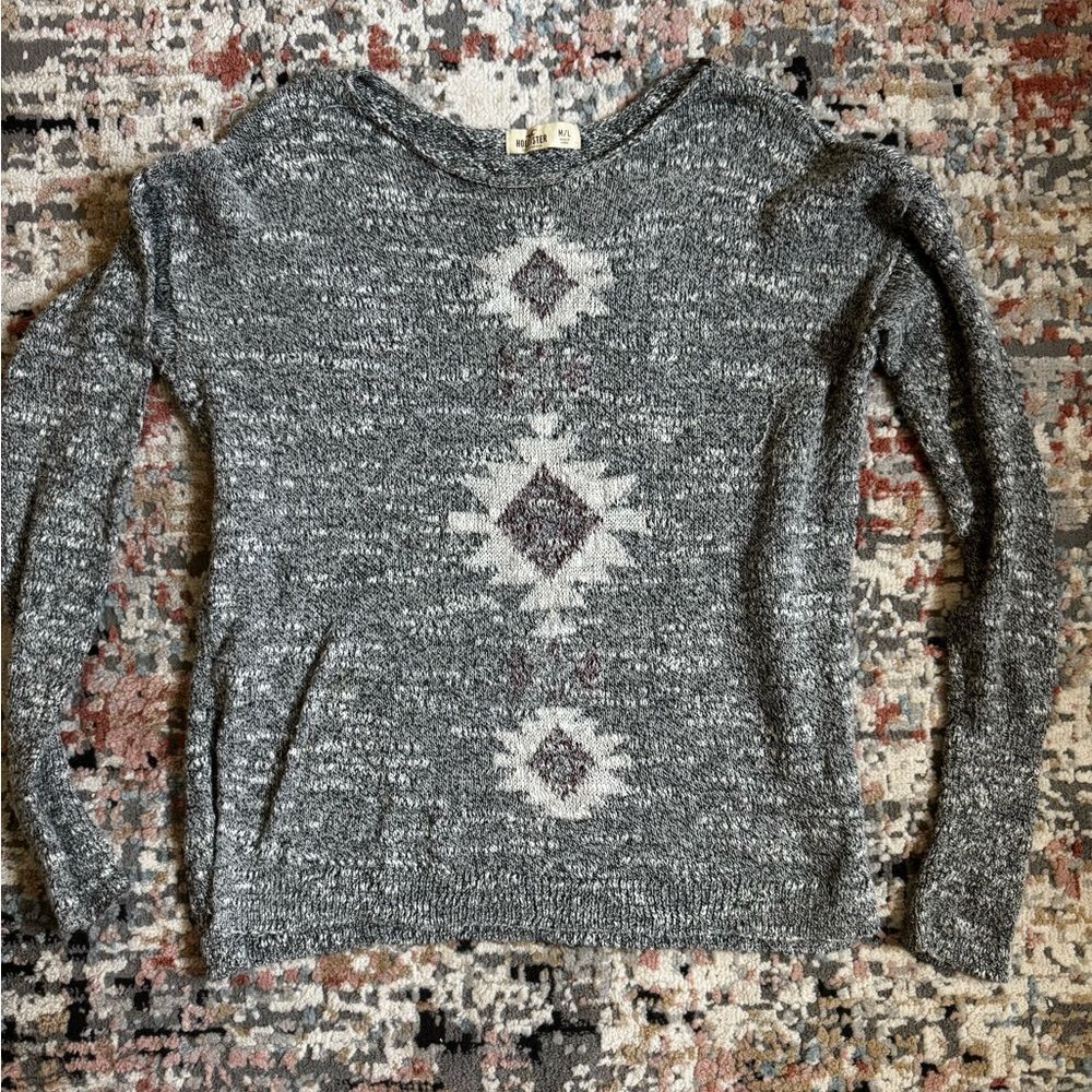 Hollister Gray Geometric Women's Sweater